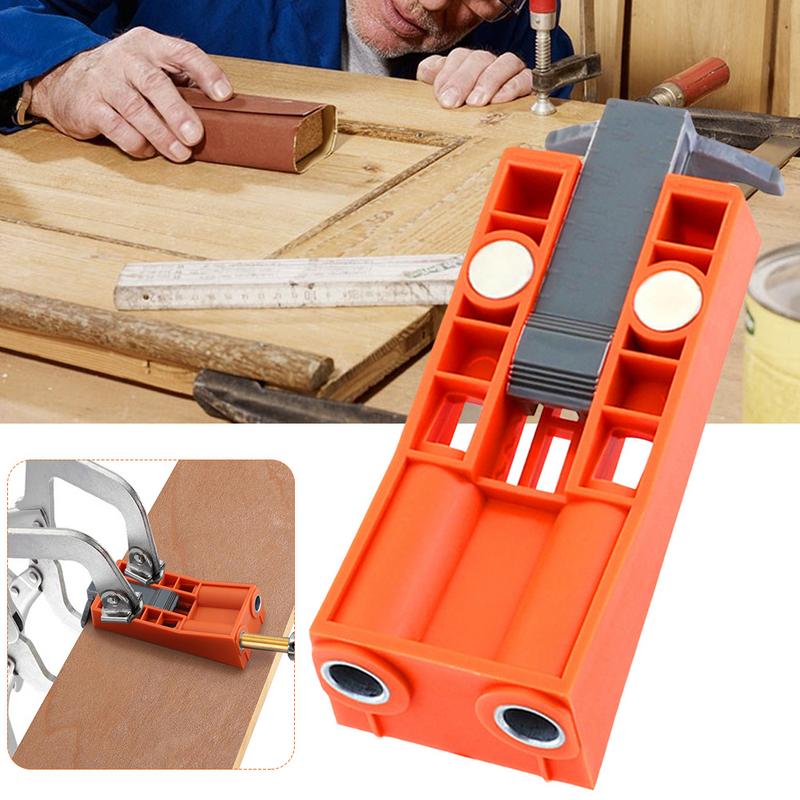 Justerbar lommehullsjigg trebearbeidingsverktøy abs plastmateriale matchet med slitesterkt metallborehylse stanseverktøy