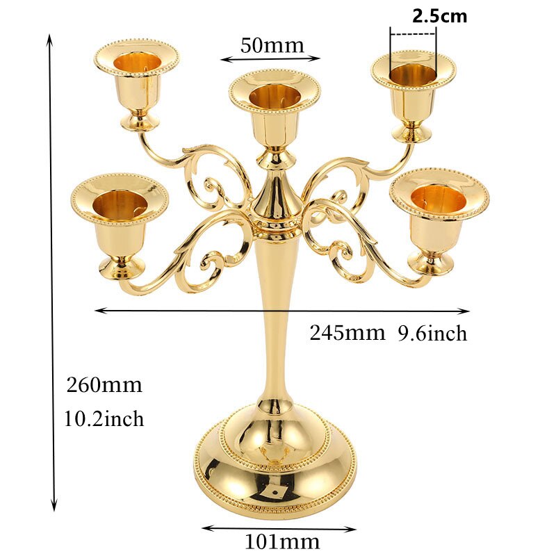 Metalen Kandelaar 5 Armen Kandelaar 26Cm/10 &#39;&#39;Tall Kaarshouder Voor Formele Event Thuis Eettafel decor Bruiloft Middelpunt