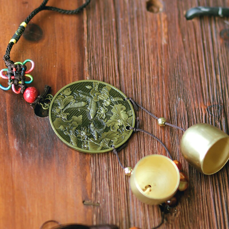 Sino de Bronze pingente porta quarto estudo feng shui sinos de vento pingente alternativa: auspicious