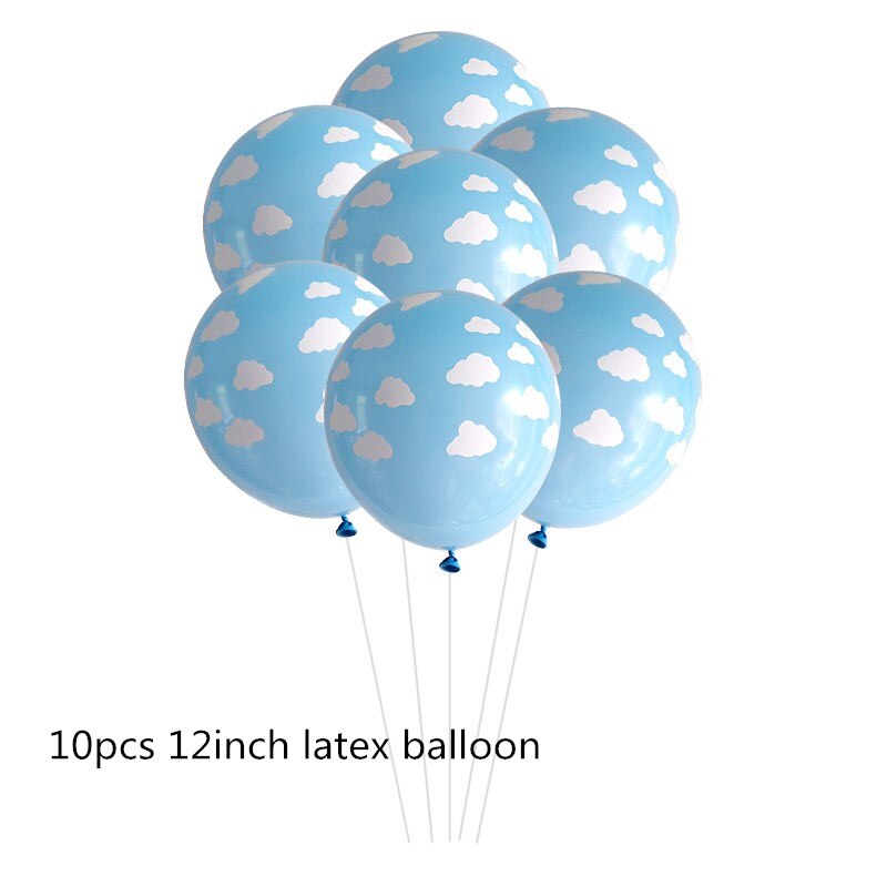 1Pcs Cartoon Regenboog Glimlach Blauwe Wolk Zon Folie Ballon Kids Speelgoed Voor Bruiloft Gelukkige Verjaardag Party Decor Baby douche Globos: Blue