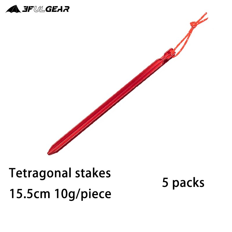 3f ul redskap 15.5 cm pinnar aluminiumspik spik för camping tält rep ultralätt tälttillbehör 5 st utrustning utomhusresor: 15.5 cm 5 stycken