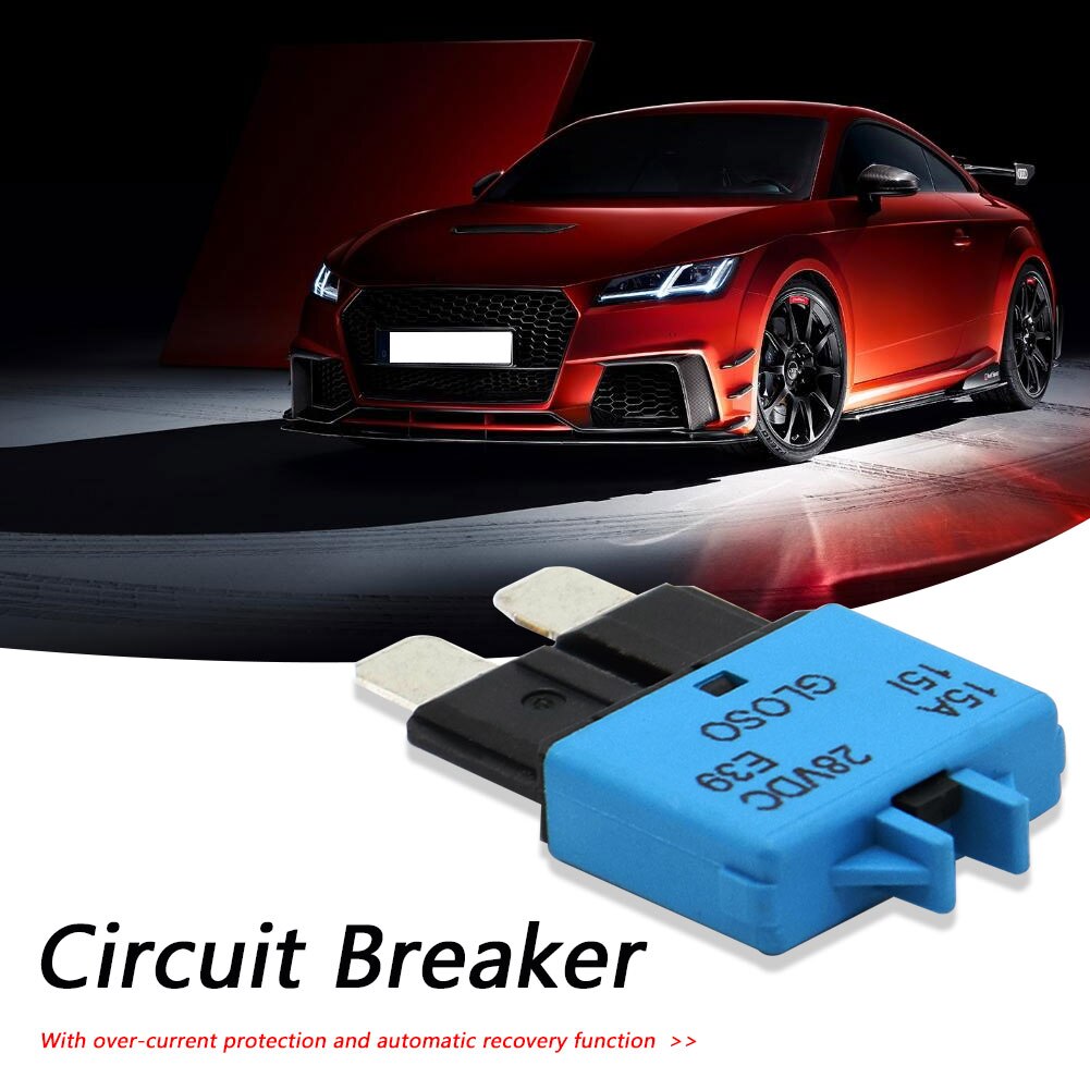 15A Circuit Breaker ATC Blade Fuse Manual Reset Resettable 15 Amp 28V DC for Marine Rally Automotive Boat