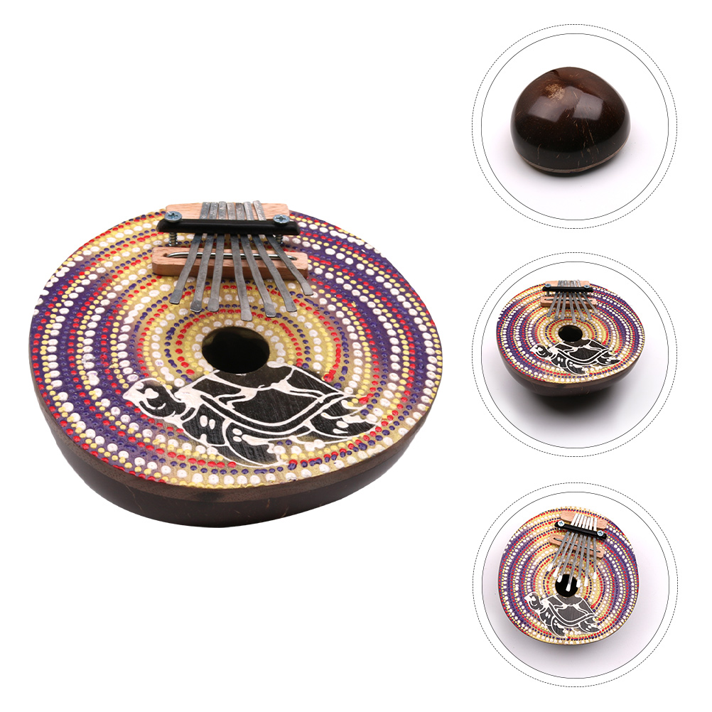 Shell Painted Kalimba 7 Keys Thumb Piano Random Pattern: Default Title