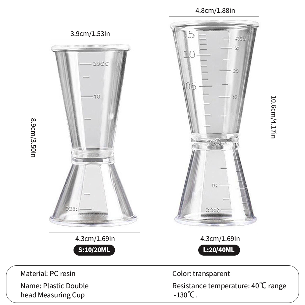 10/20ml /20/40ml Cocktail Shaker Measuring Cup Kitchen Bar Tool Scale Cup Beverage Alcohol Measuring Cup Kitchen Gadget