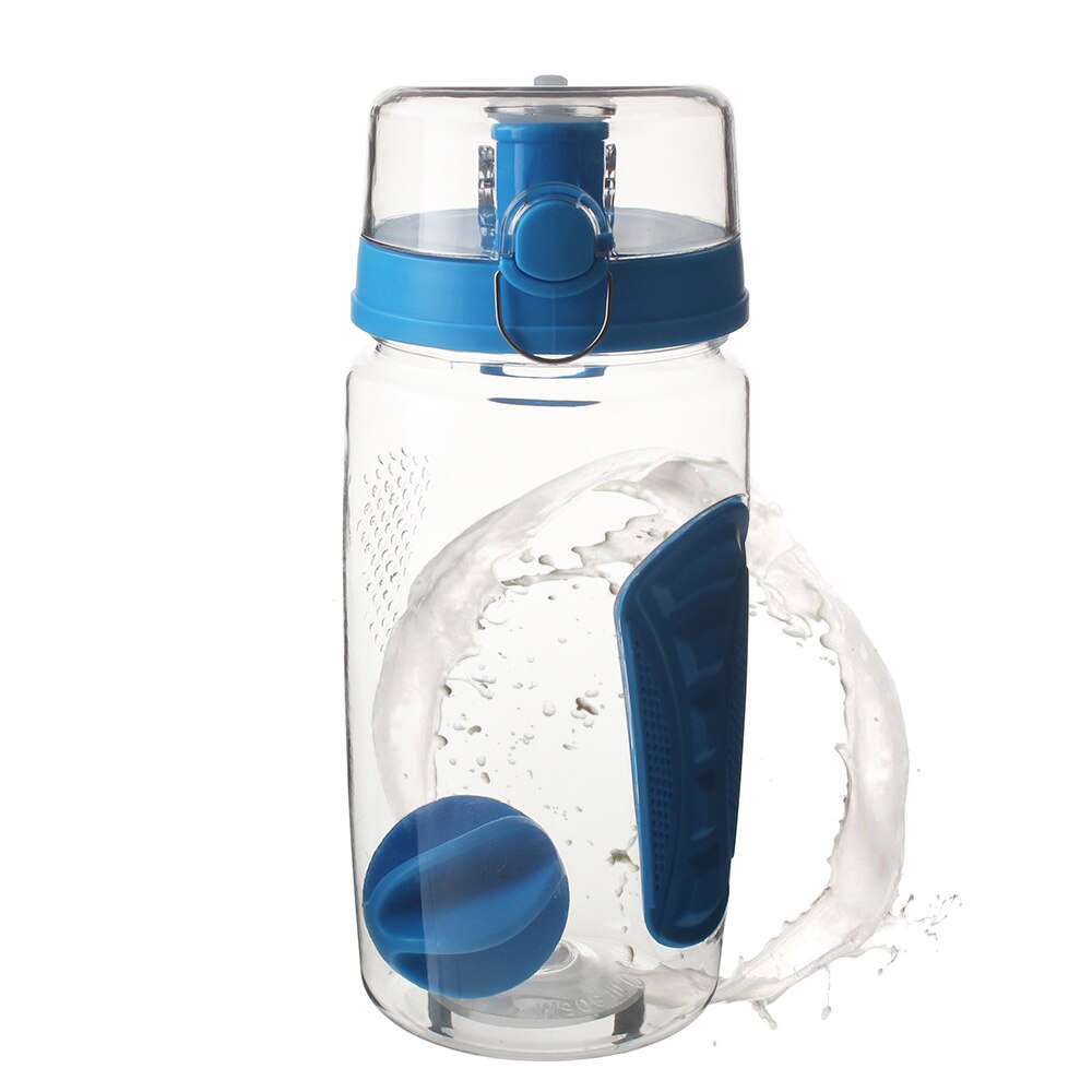Botella agitadora de proteínas de suero de leche de 750ml, coctelera de nutrición deportiva de plástico, proteína muscular en polvo, botella de agua Vortex: Blue