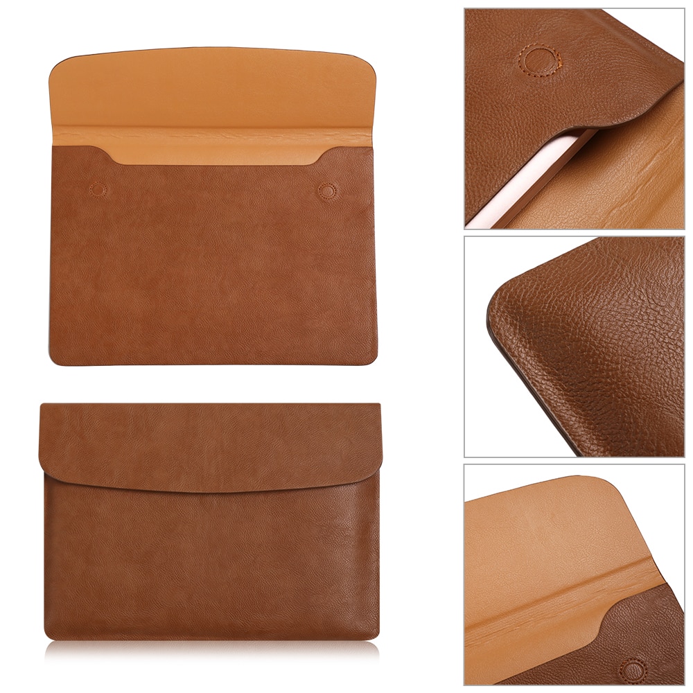 Lederen Laptop Sleeve Case Tas Cover Voor Macbook Air Pro Retina 11 12 13 15