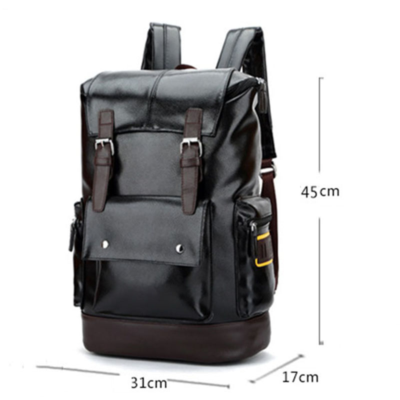 sac à dos en simili cuir polyuréthane hommes sacs à dos pour sac d'école sacs pour ordinateur portable homme étudiant sac voyage sacs grande capacité affaires