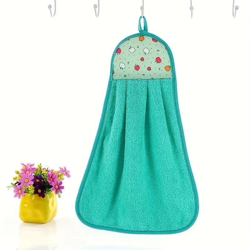 Toalla para la yema del dedo de lana Coral, toalla colgante para limpiar las manos, paños para lavar platos domésticos para el baño, suministros de baño, 3 uds.