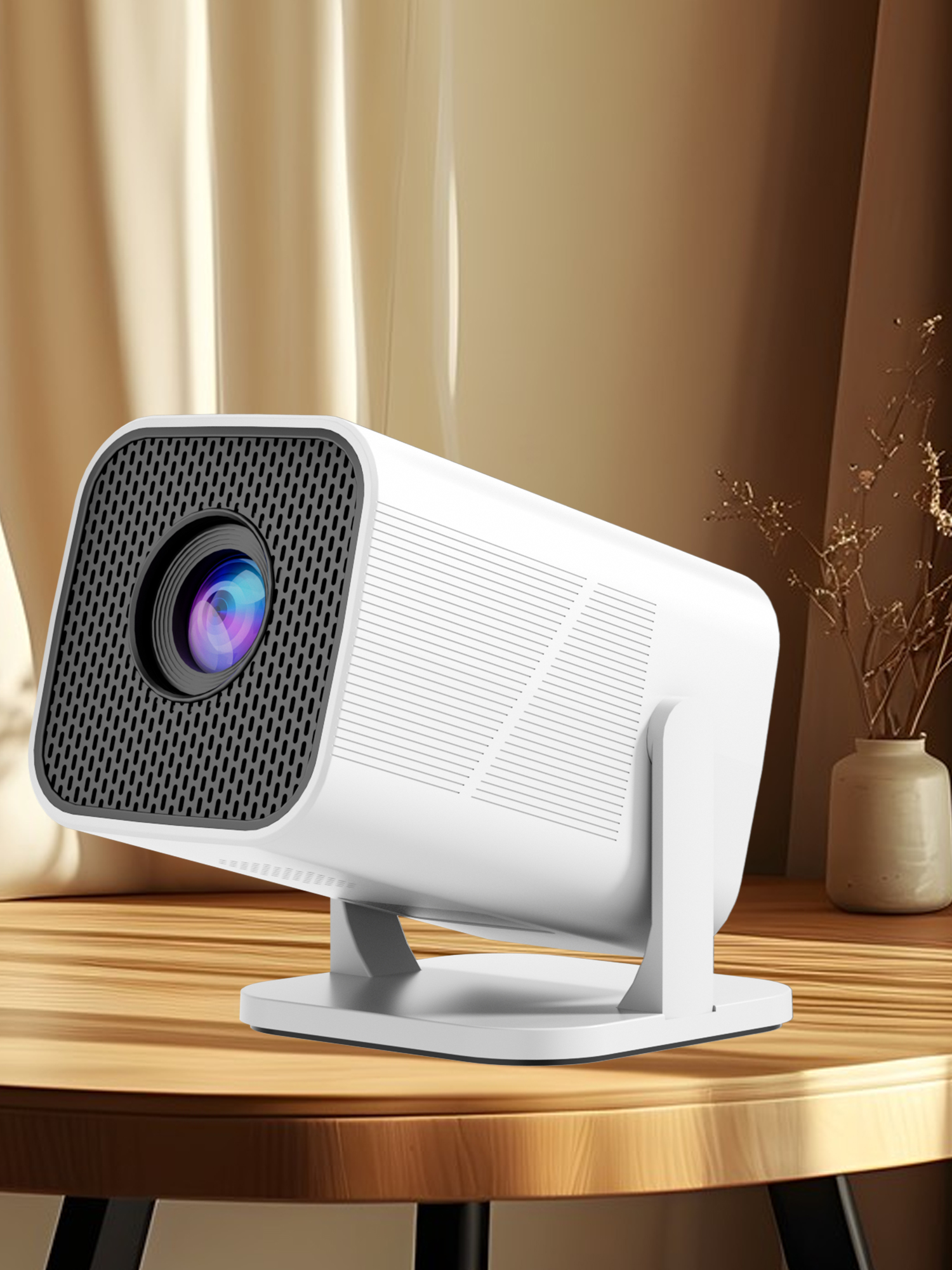 HD projector, mini projector, 180 degree rotation, compatible with phone/speaker/PC/USB, suitable for home theater/office: US Plug
