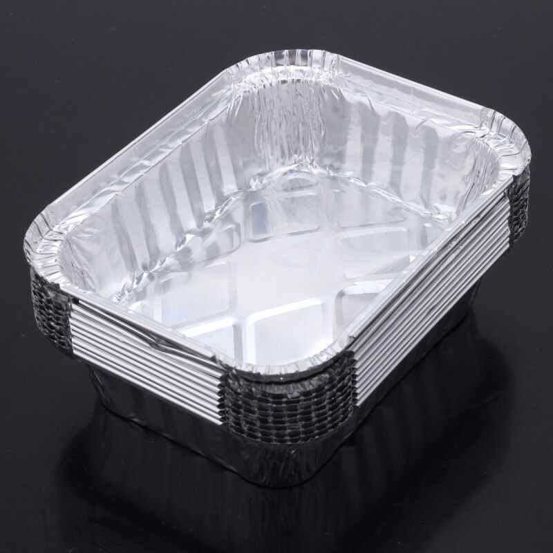 10 stks/partij Wegwerp Aluminiumfolie Pannen Voedsel Opslag Containers servies Microwavable Cup Servies 220 ml