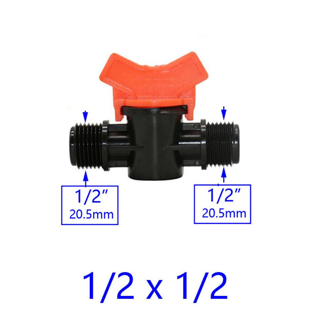 Garden Tap Pe Hose Connector Mini Valve With thread 1/2 3/4" For 1/4" 3/8" 16/20/25mm Water Tube Irrigation Valve Waterstop Cran