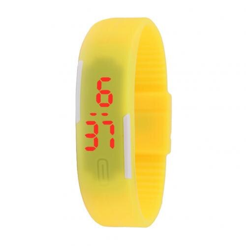 Touchscreen siliconen mini lichtgevende elektronische paar polshorloge armband horloge voor geliefden kerst: Geel