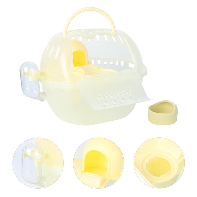 1Pc Hamster Cage Pet Go Out Box Outdoor Small Animals Carriers Portable Carry Cages With Handle For Pet Hamsters Gerbils: Yellow