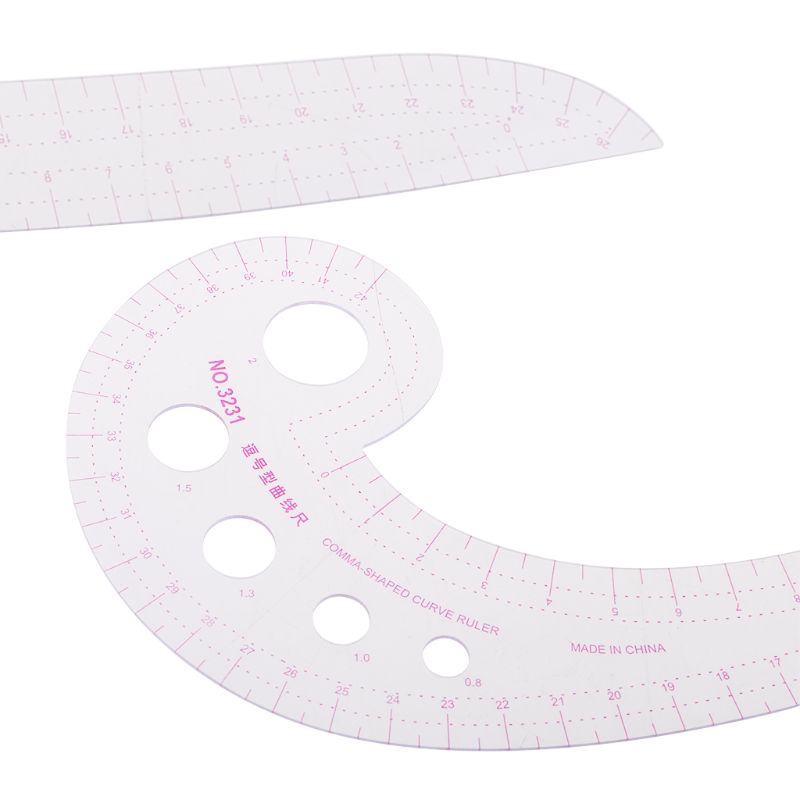 Sewing Ruler Comma Shaped French Curve Plastic Tailor Drawing Craft Tool DIY