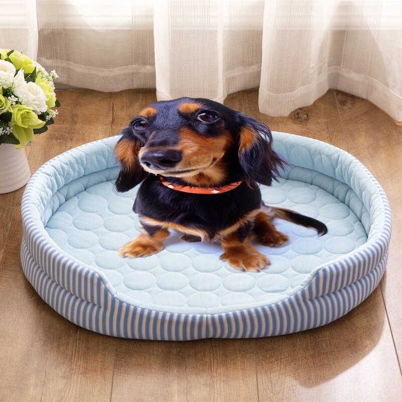 Alfombrilla de seda de hielo para cama de mascotas, cojín de hielo de verano, Enfriador de seda fría a prueba de humedad, esterillas de sofá portátiles para todas las estaciones, accesorios para mascotas