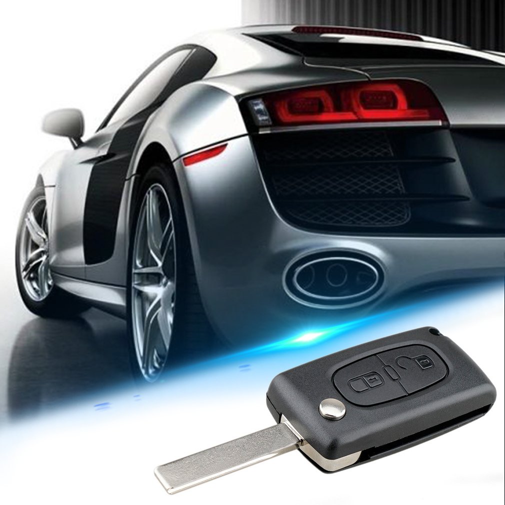 Convient pour Peugeot 3008 5008 2 bouton clé à distance housse coque gousset Ce0523 Hu83 Peugeot 2 bouton boîtier fendu