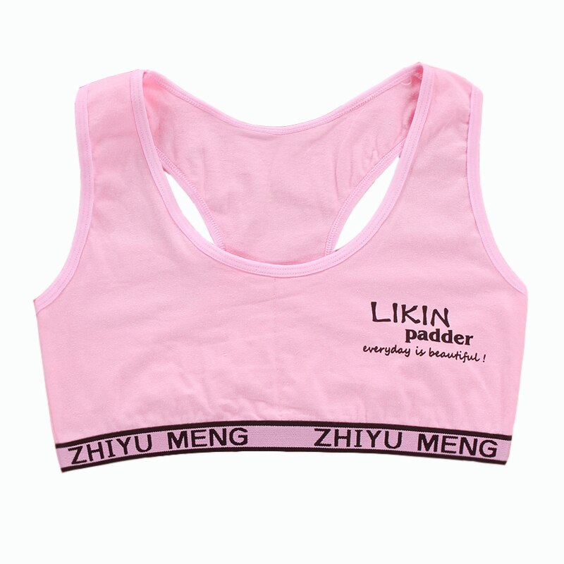 Tieners bh set Katoen/Spandex Hipster brief double layer Kids meisjes Kinderen Ondergoed Sport Racerback Training 8-12Y