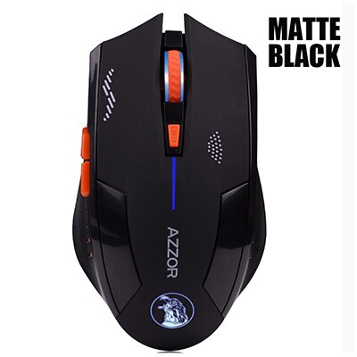 AZZOR Carica Silenzioso Pulsante Mute Mouse Senza Fili Noiseless Gaming Mouse Ottico 2400dpi Built-in Batteria Per PC Del Computer Portatile del Computer: Black