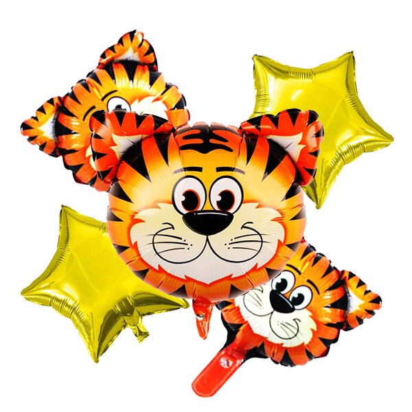 5 Stuks Koeien & Mini Koeien En 18 Inch Star Ballonnen Feestartikelen, animal Party Mylar Ballon Voor Verjaardag Ballon Boeket Decor