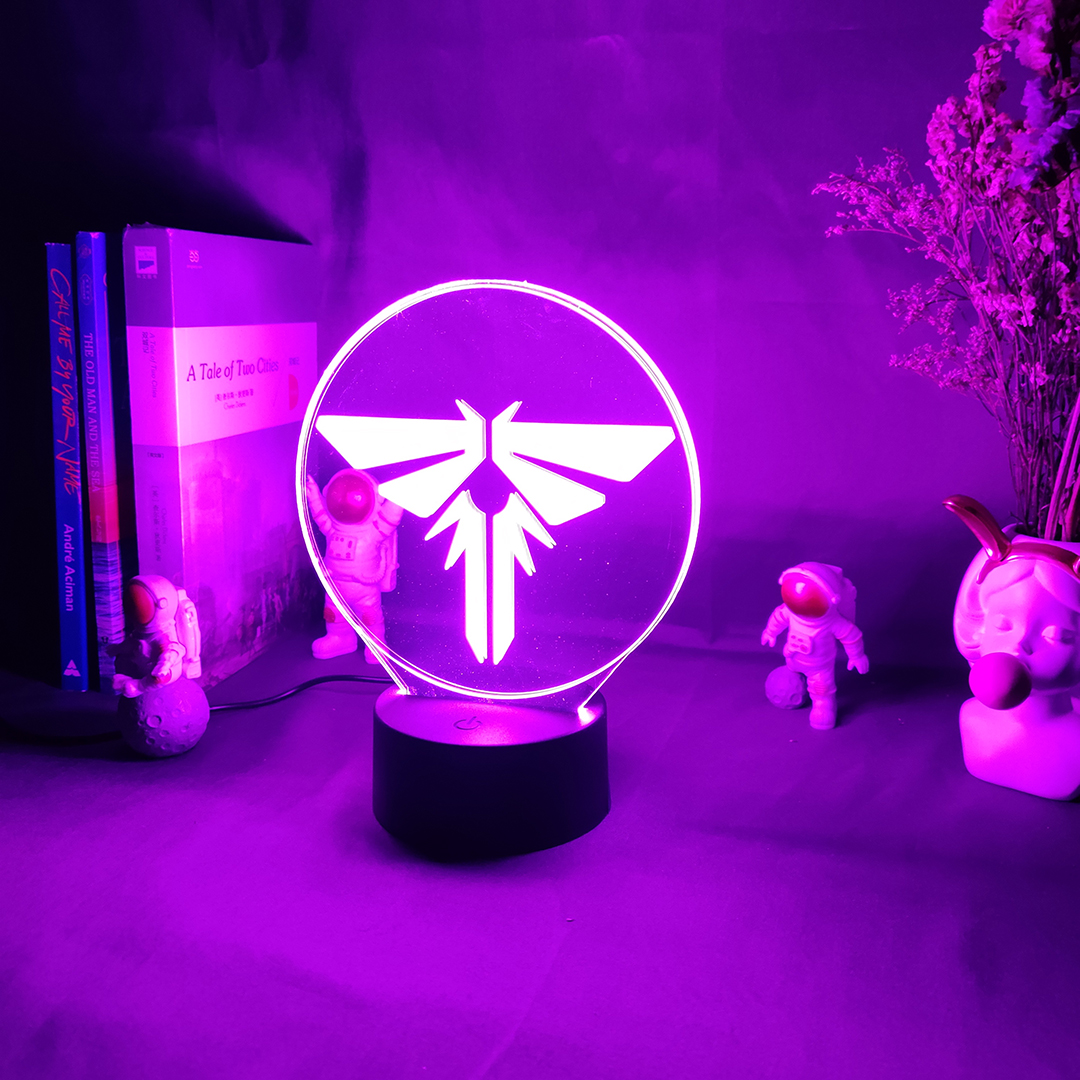 Game The Last of Us-señal de luz 3D, lámpara de noche, decoración de escritorio para habitación de PC, LED intermitente, configuración alimentada por USB, genial, arte de mesa