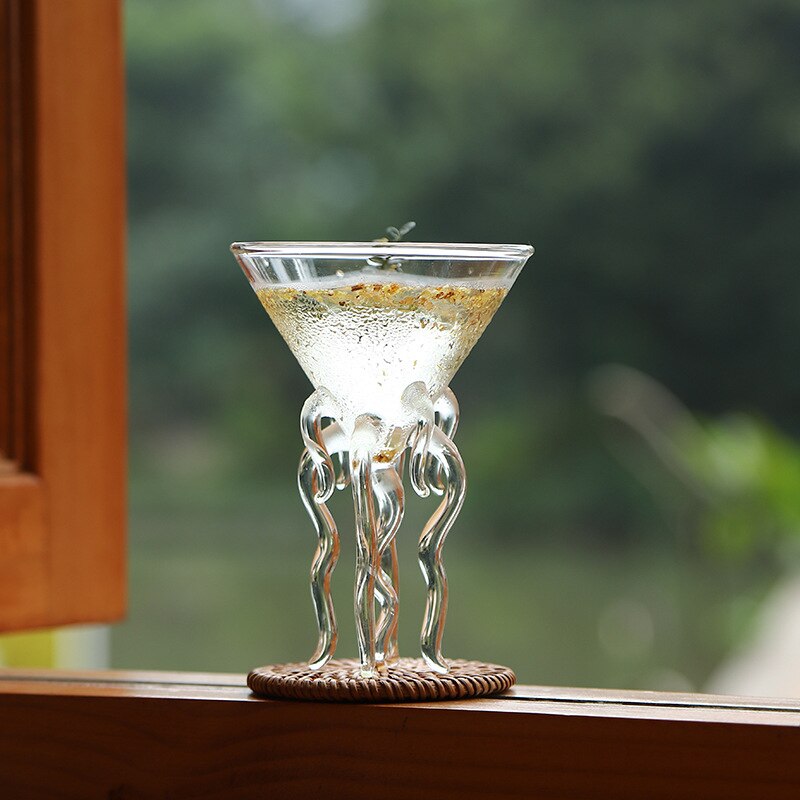 Verre à Vin Vintage Côtelé 530ml - Forme Ondulée - Pour Cocktail, Whisky, Bière, Café Glacé - 5