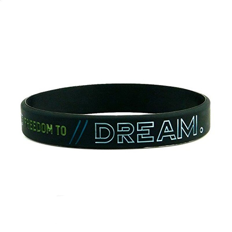 1pc Dream Change the World Be Yourself and Create Inspirational Motivational Silicone Wristbands in Adult Unisex Punk Bracelet: 01 Dream