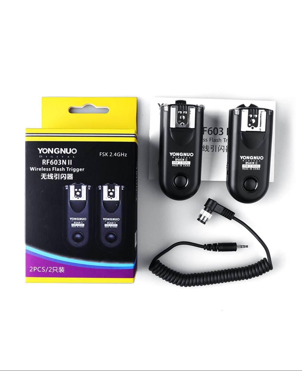 Yongnuo RF-603N II Wireless Flash Trigger 2 Transceivers Set Shutter Release for Nikon D810 D800 D700 D300 D200 D3S D3 D2 DSLR