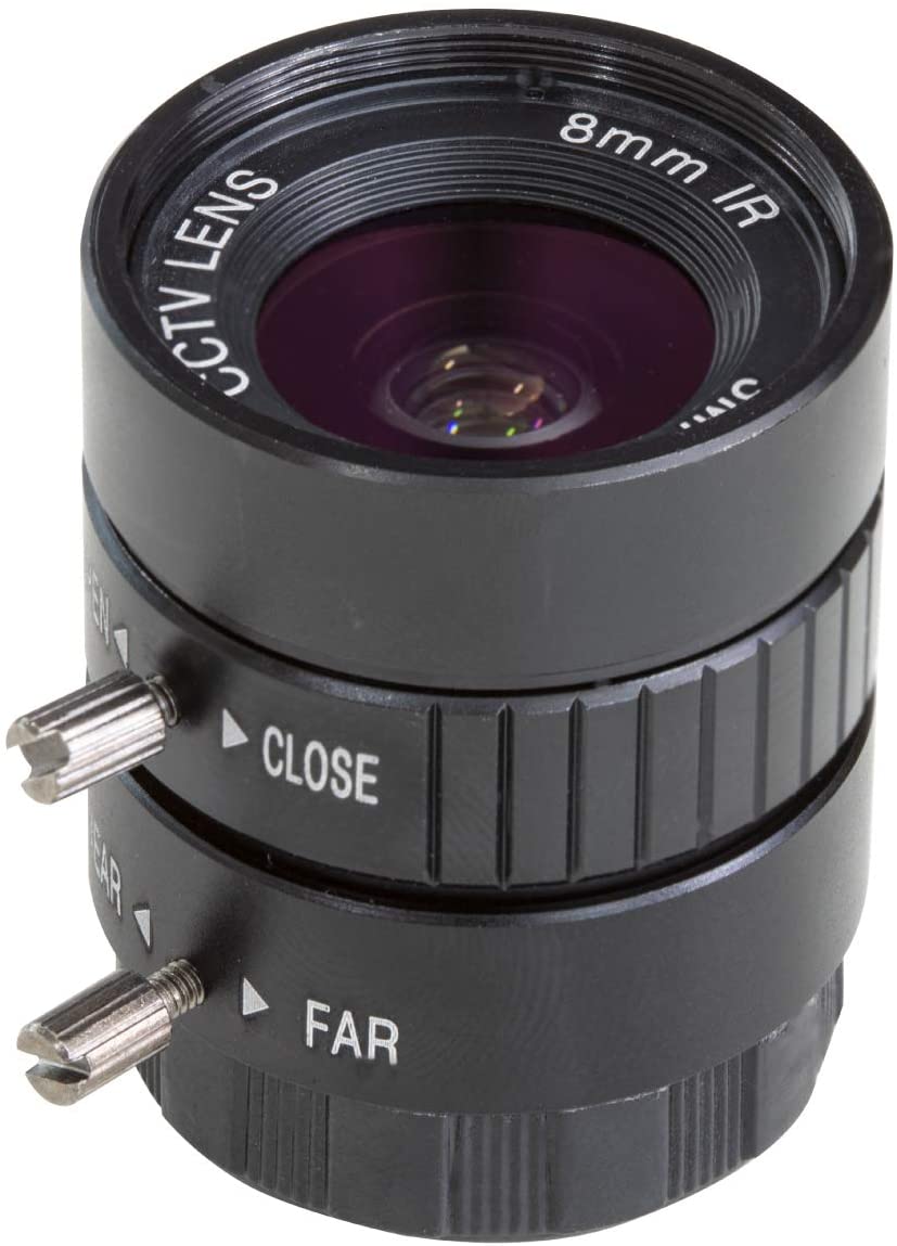 CS-Mount Lens for Raspberry Pi HQ Camera, 8mm Focal Length with Manual Focus and Adjustable Aperture