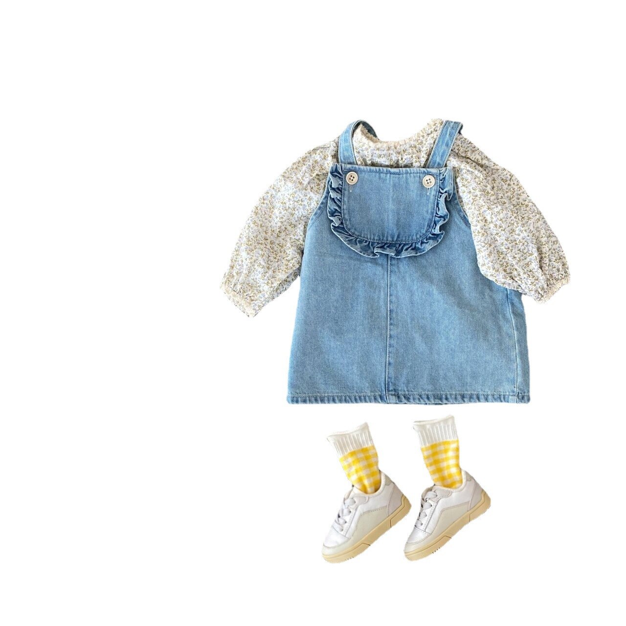 Chemise ample à manches longues pour enfants, haut doux pour filles coréennes, col à fleurs, vêtements imprimés, collection printemps et automne