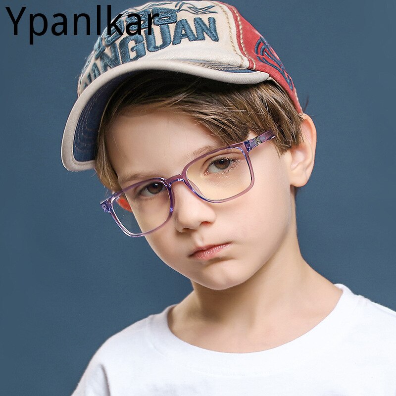 Gafas de luz azul con bloqueo para niños y niñas, lentes transparentes TR90 con marco de silicona suave, UV400,