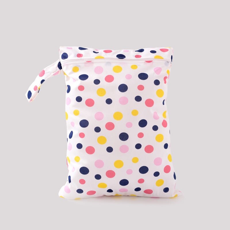 30*40cm Einzel Tasche Nass Tasche wiederverwendbar Wasserdichte PUL Wetbag für Baby Windeln Windeln Mama Tasche: rosa dot