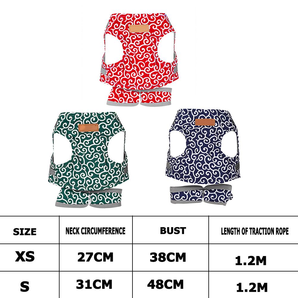 Cat Kitten Vest Harness and Leash Set Polyester Harness Pet Life Vest Breathable Pet Clothes for Small Dogs Cat Collar Leash Set