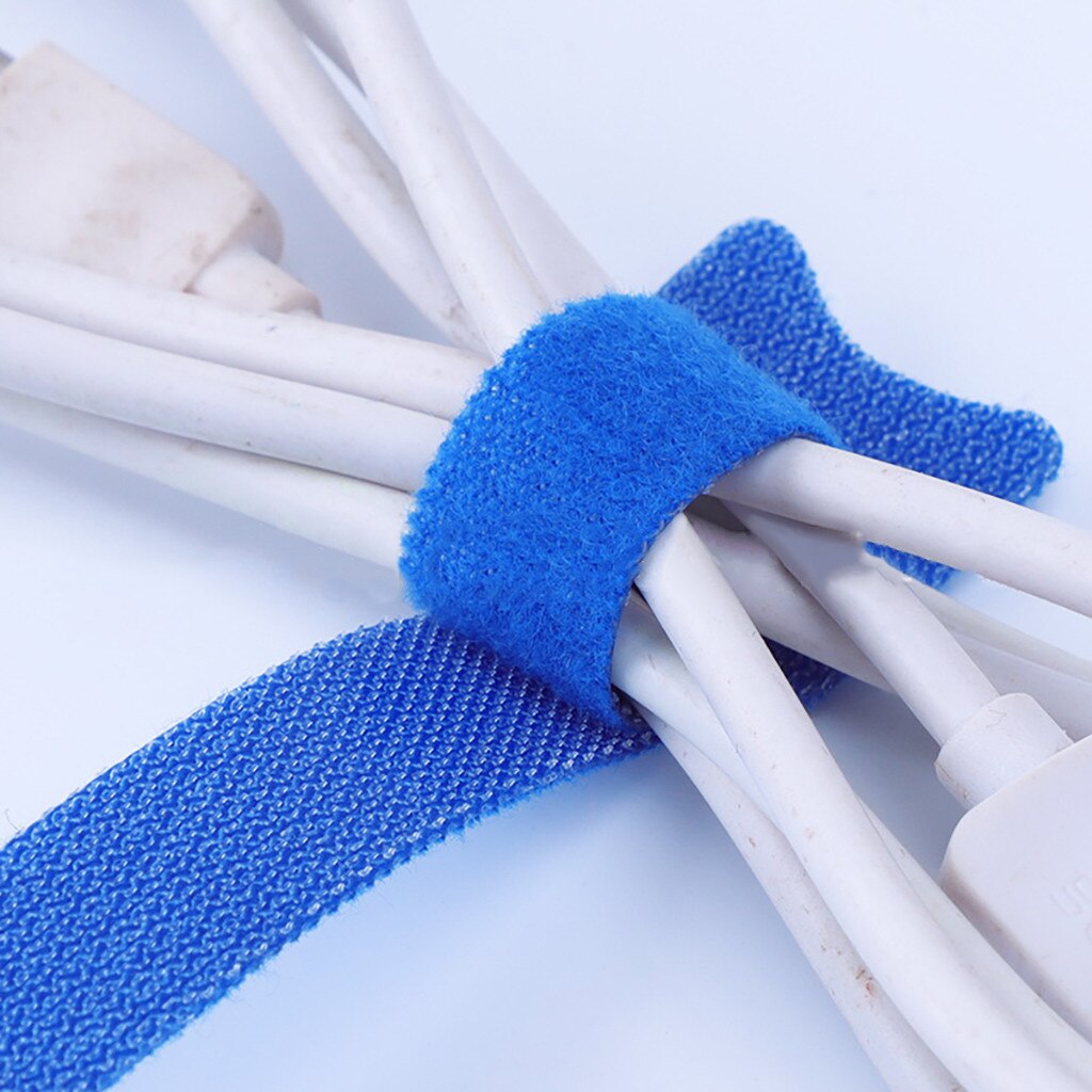 Cable de Velcro tipo T para ordenador, organizador de cables reutilizable de colores, correas de alimentación, 50 Uds., # W2G