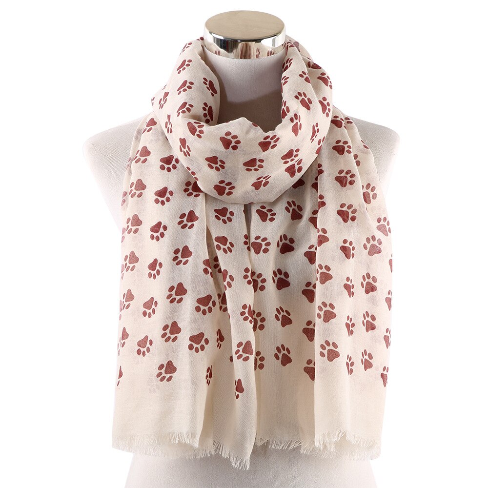 mignon chien patte écharpe femmes chien pas imprimé châle pour chien amoureux printemps hiver enveloppement doux Souvenir 90x180cm