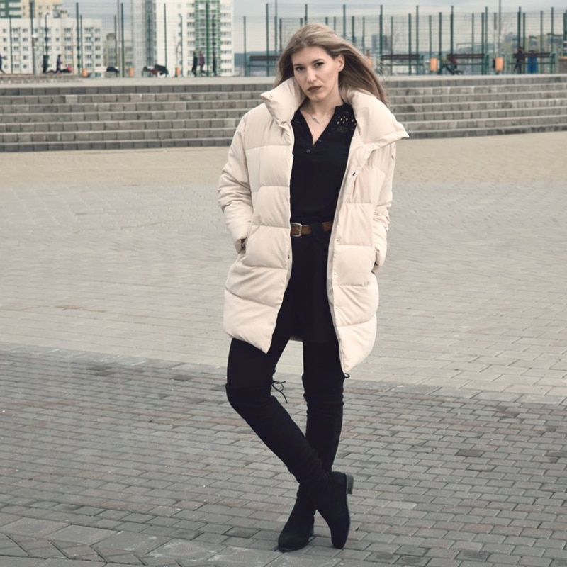 Ricorit Winter Capuchon Katoenen Gewatteerde Jas Vrouwen Lange Mouw Effen Kleur Warm Losse Lange Puffer Jassen Parka Jas куртка