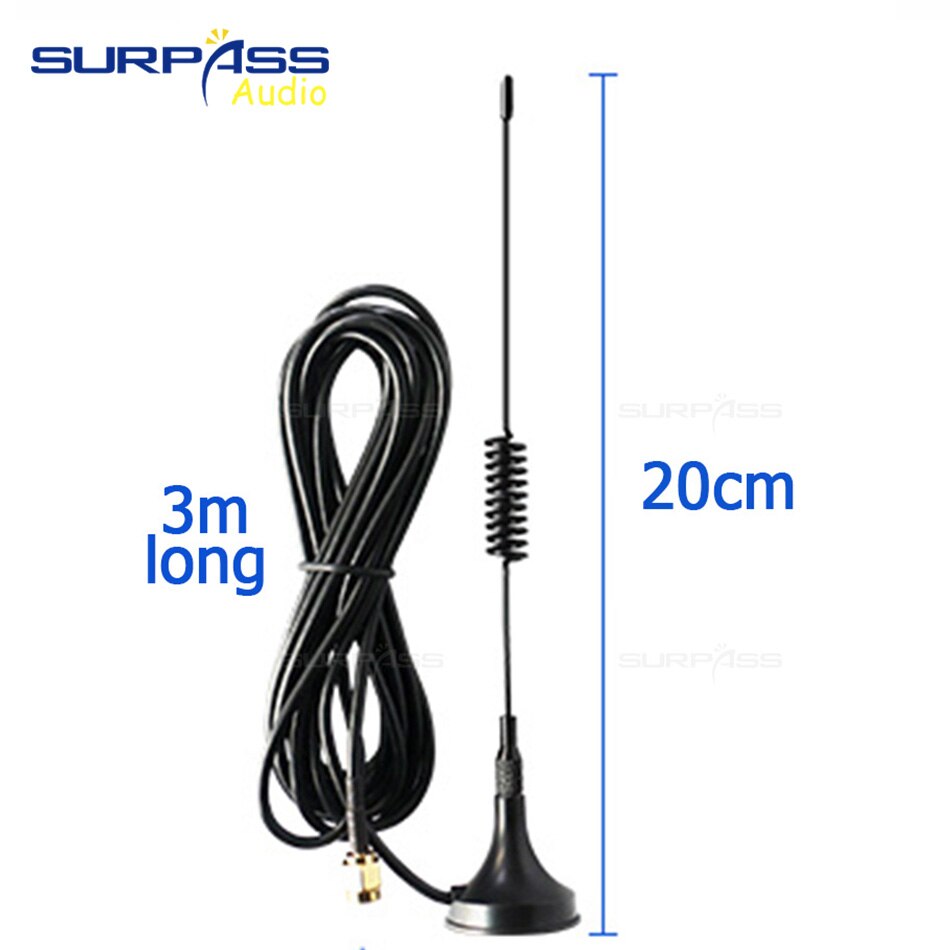 3m External FM Radio Signal Gain Antenna SMA Interface 50 Ohms Wireless Router WIFI 12dBi Base Magnetic FM Signal Antenna