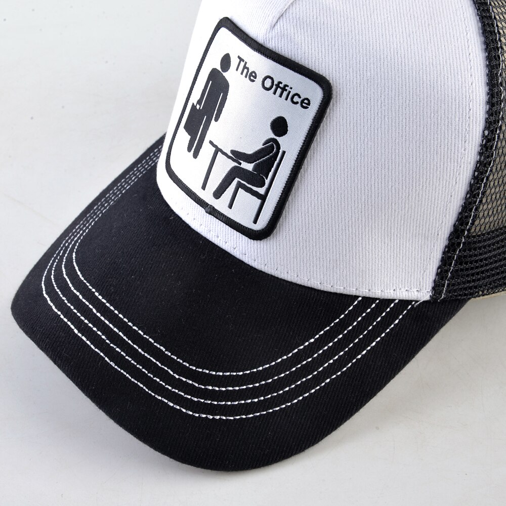 Trucker Caps Unisex Mesh Baseball Caps Men Women Outdoor Breathable Visor Hat Hip Hop Casquette The OFFICE Drake Bones