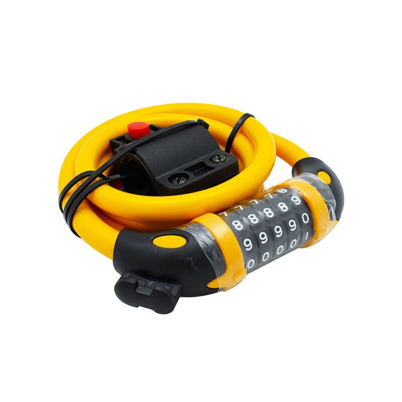 Fietsslot 5 Cijferige Code Combinatie Fiets Security Lock 1200 Mm X 12 Mm Stalen Kabel Spiraal Fietsen Fiets lock: Orange