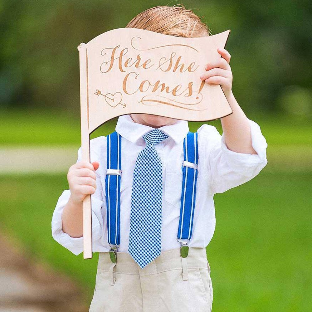 Rustic Wood Wedding Guiding Sign Wedding Flower Girl Boy Wooden Guide Card Wedding Party Supplies