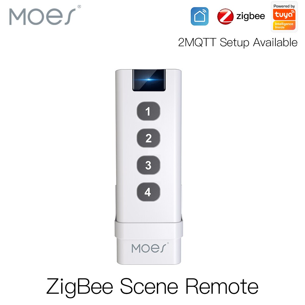 Moes ZigBee smart house Wireless Scene Switch 4 Gang Remote Portable Tuya Zigbee Hub Required No limit to Control Devices