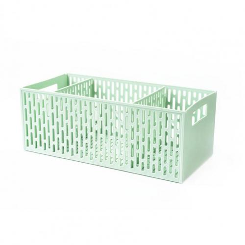 Storage Holder Compartment Handle Kitchen Vegetable/Fruit Storage Box Neatly Fruit Separated Drain Basket for Kitchen: Green