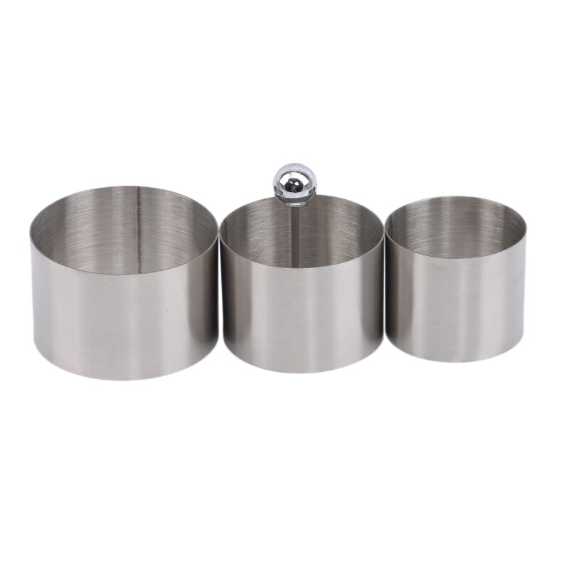 Molde redondo para platos fríos con tablero de empuje, herramientas creativas para platos de Hotel de cocina, plato para ensalada, molde que da forma de arroz frito de acero inoxidable