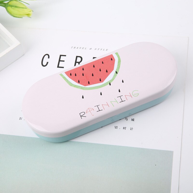 Étui lunettes chat de dessin animé | Étui de lunettes de rigide, mignon, protection des lunettes, boîte de protection pour les filles, modèle: watermelon