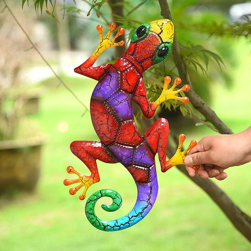Metall Gecko Hof Garten Dekoration Außen Eisen Statuen Heimat-garten Zauberstab Dekor Miniatur Zubehör Skulpturen Ornamente Gebühr