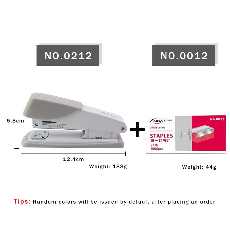 Huapuda Manual Metal Standard Stapler Hand Operated Stapler Staple Labor-saving/Effortless School/Home/Office Stapler Stationery: Any-color-0212-0012