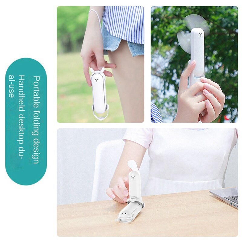 Mini Fan 3 in 1 Handheld Fan Portable USB Rechargeable Fan with Power Bank Torch Function for Travel Outdoor