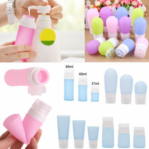 Home Travel Packing Silicone Press Bottles Set Silicone Tube PP Portable Lotion Shampoo Bath Container Makeup Organizers