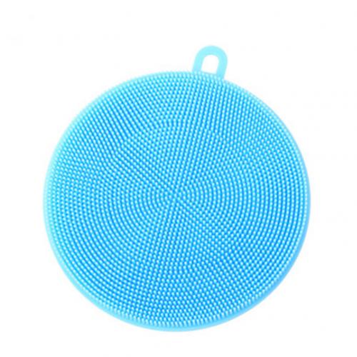 1pcs Dish Bowl Cleaning Brush Silicone Round Bowl Pan Pot Cleaning Washing Brush Scrubber Home Kitchen Pot Washing Tool: Blue