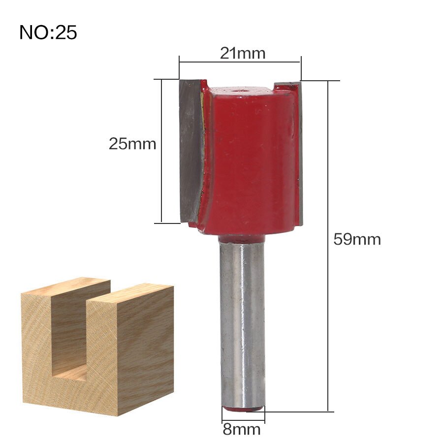 1 st 8mm Schacht hout router bit Rechte frees trimmer reiniging flush trim hoek ronde cove doos bits frezen Cutte