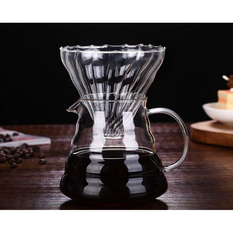 V60 Giet Over Karaf Drip Koffie Pot 300/500/700Ml Glazen Bereik Thee Maker Koffie Waterkoker Brouwer barista Percolator Duidelijk Filter
